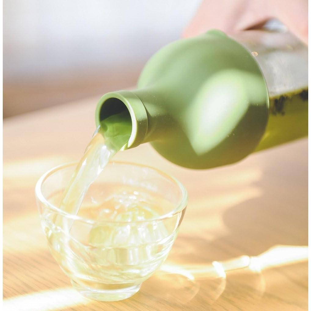 Botella de Té Frío Hario 750ml Verde Oliva - Infusor y Decantador