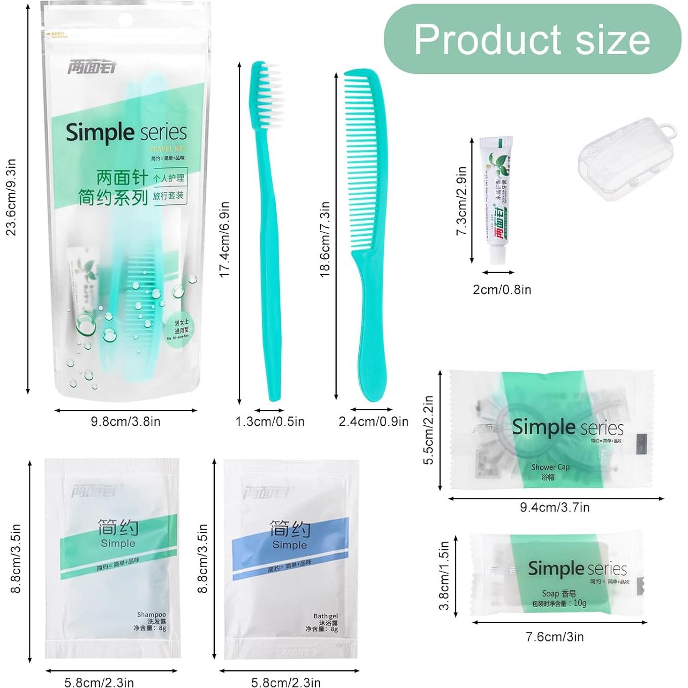 Kit de Higiene de Viaje LLHQAMT - 12 Piezas, Empaque Individual