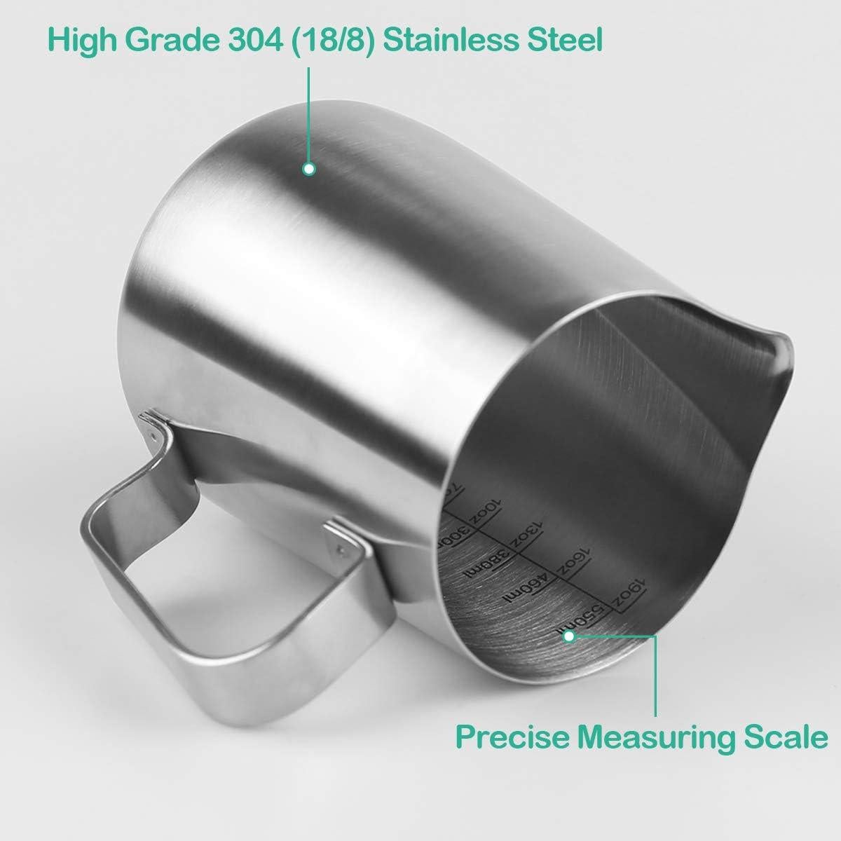 Jarra de Espuma de Leche ENLOY 600ml Acero Inoxidable con Escala