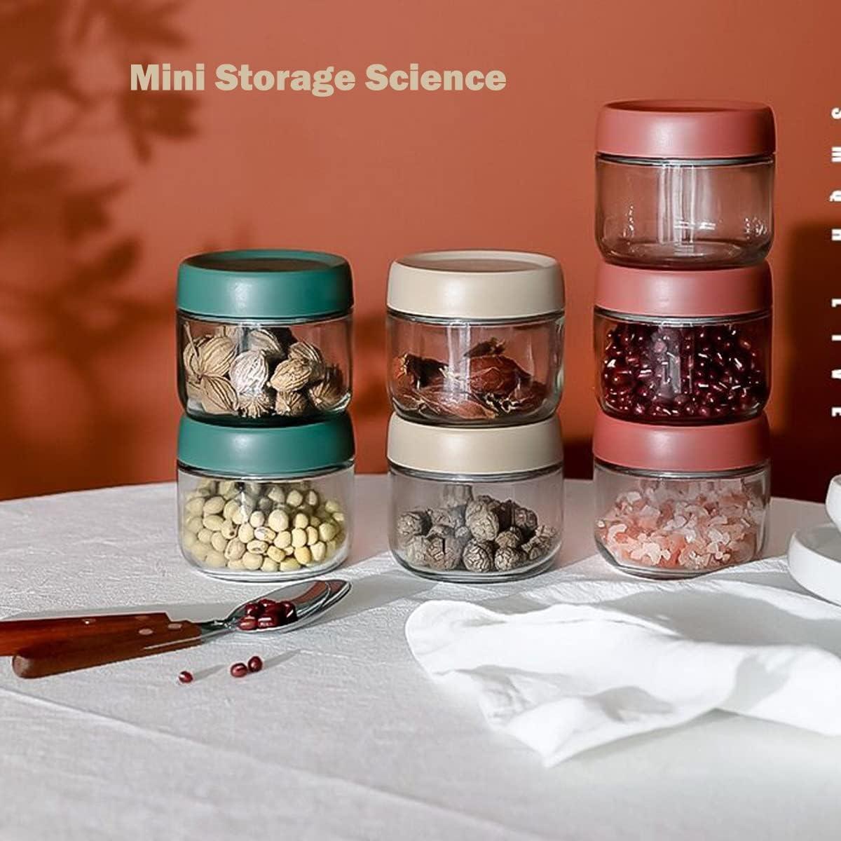 Povinmos 3 Tarros de Vidrio Herméticos 300ml con Tapa de Rosca