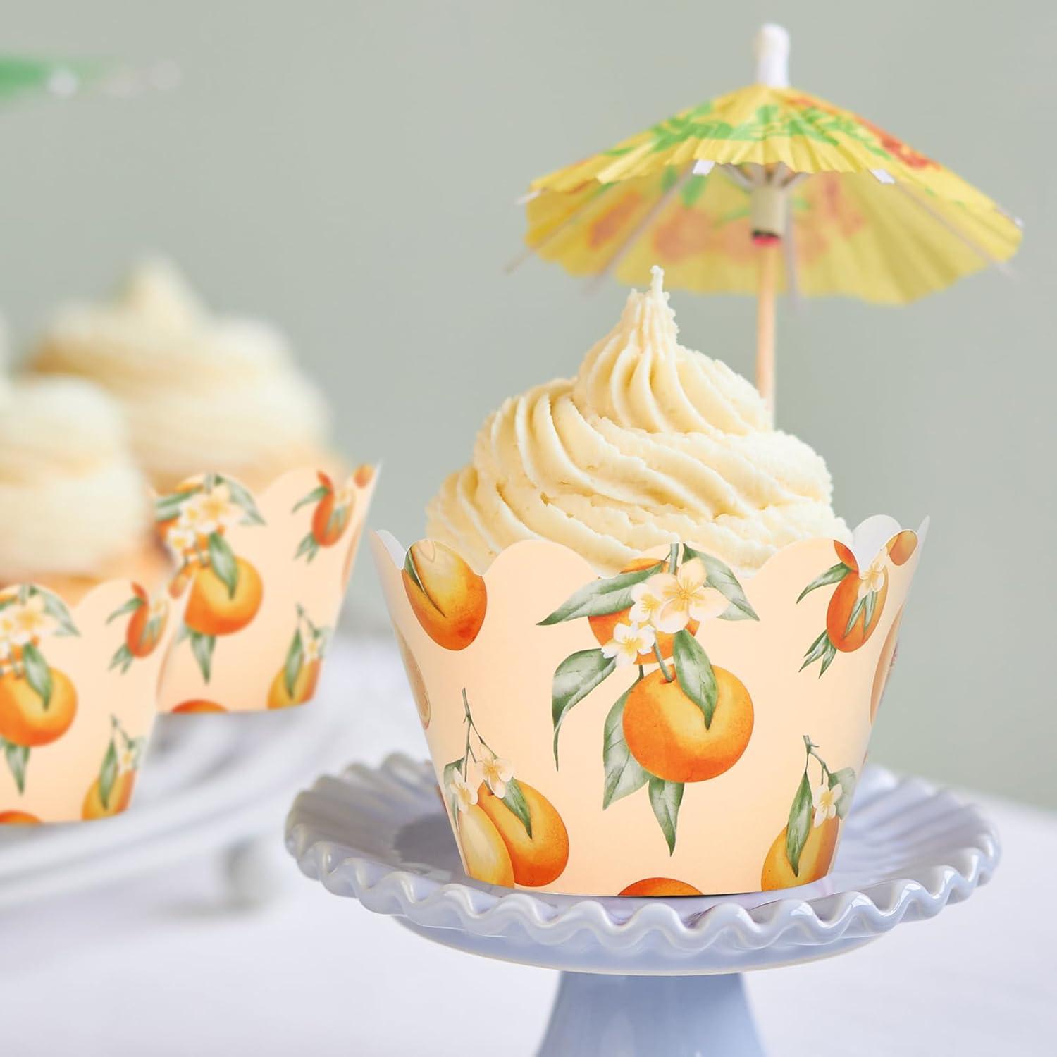 Envolturas de Cupcake Naranja Whaline 36 Piezas 19.81 cm