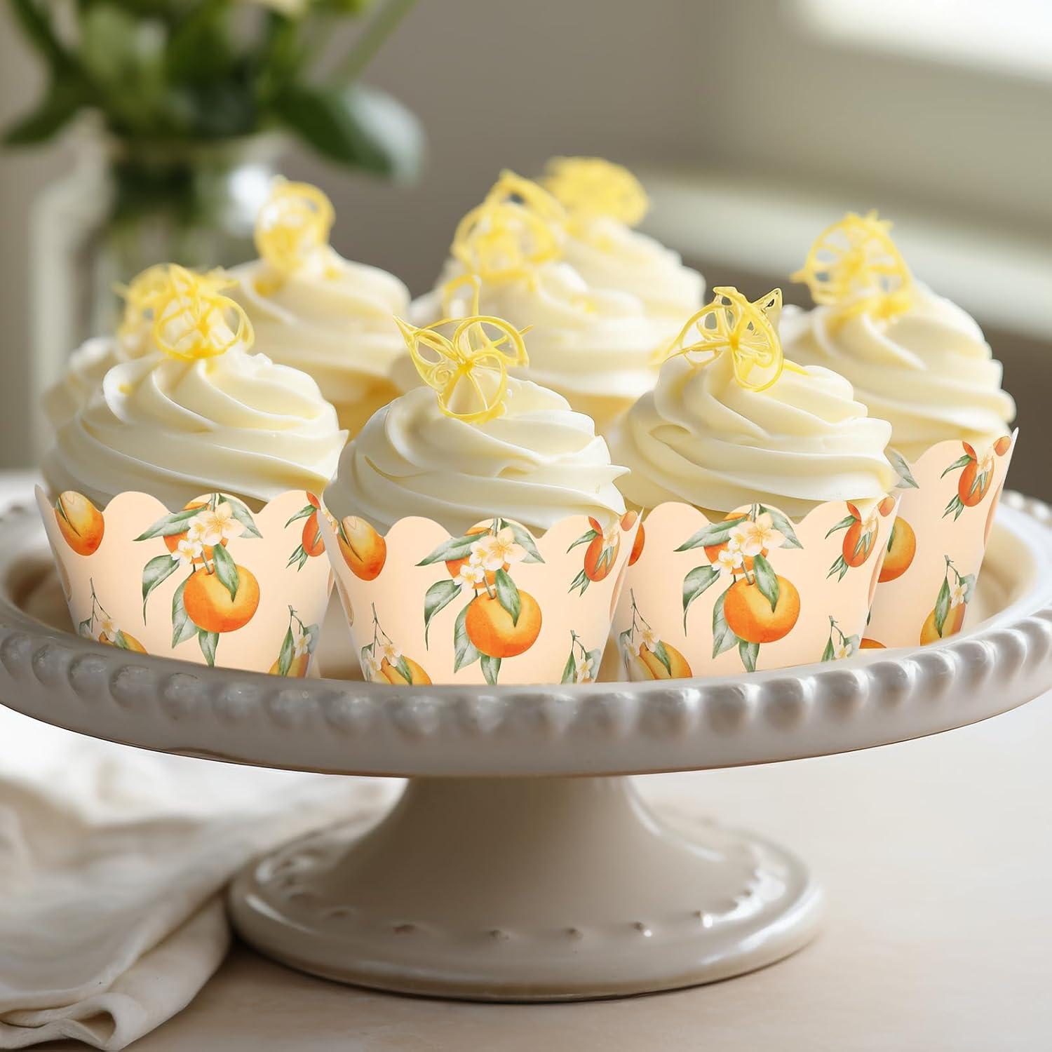 Envolturas de Cupcake Naranja Whaline 36 Piezas 19.81 cm