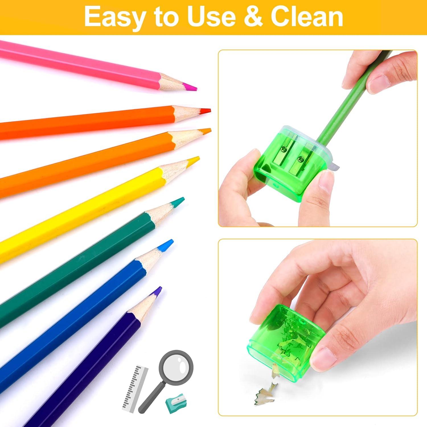 48 Sacapuntas Manual Doble Orificio Aodaer para Niños