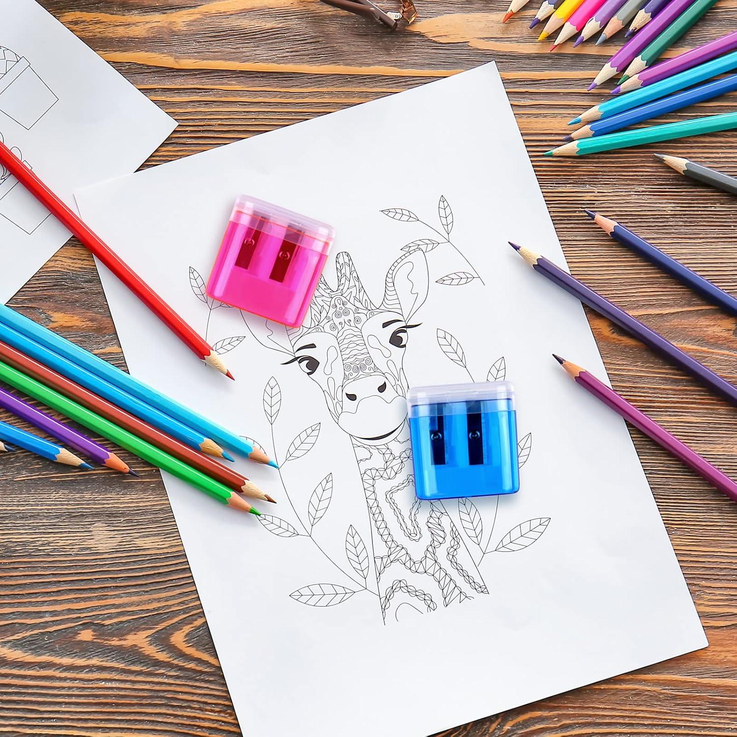 48 Sacapuntas Manual Doble Orificio Aodaer para Niños