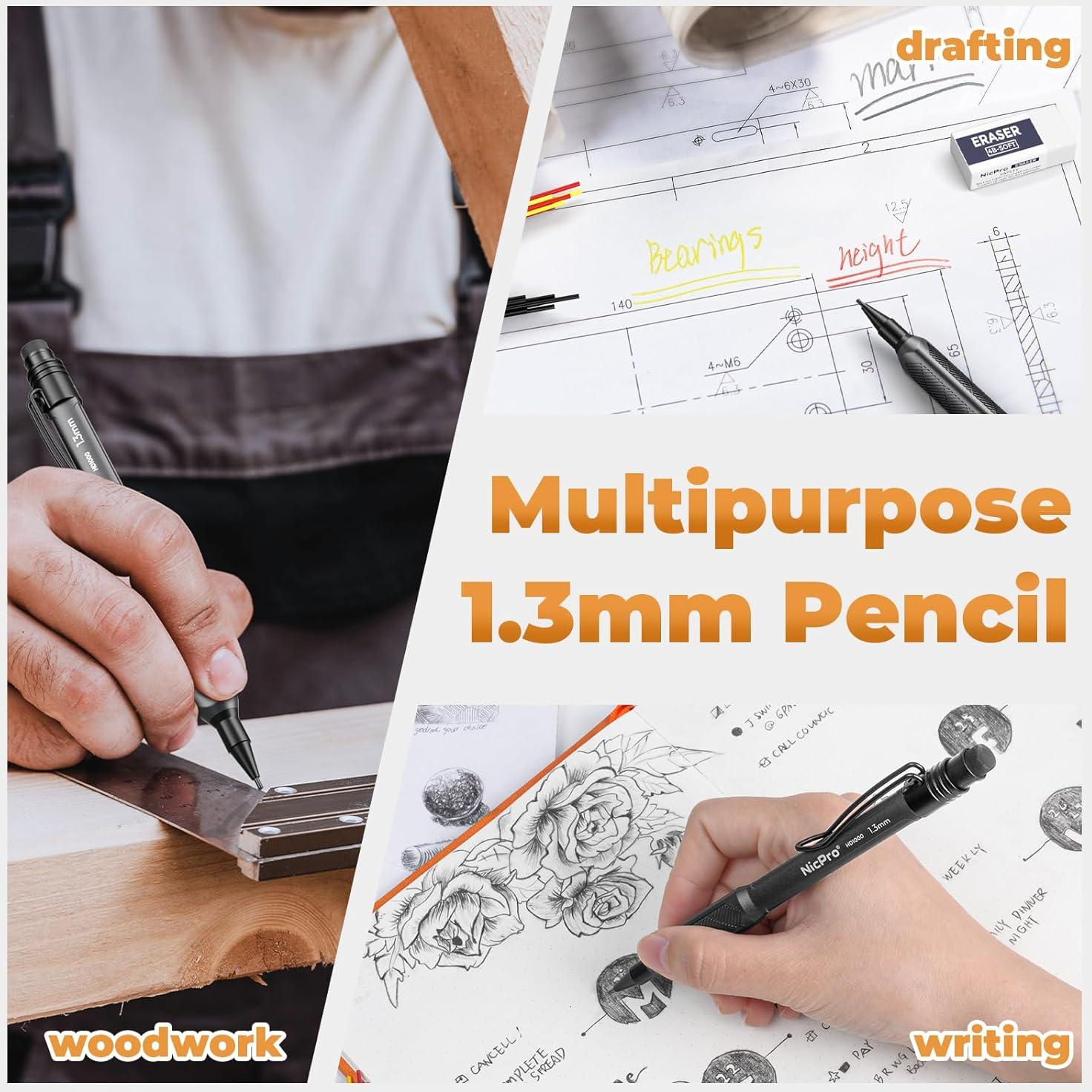 Conjunto de Lápices Mecánicos Nicpro 1.3mm Resistente al Agua