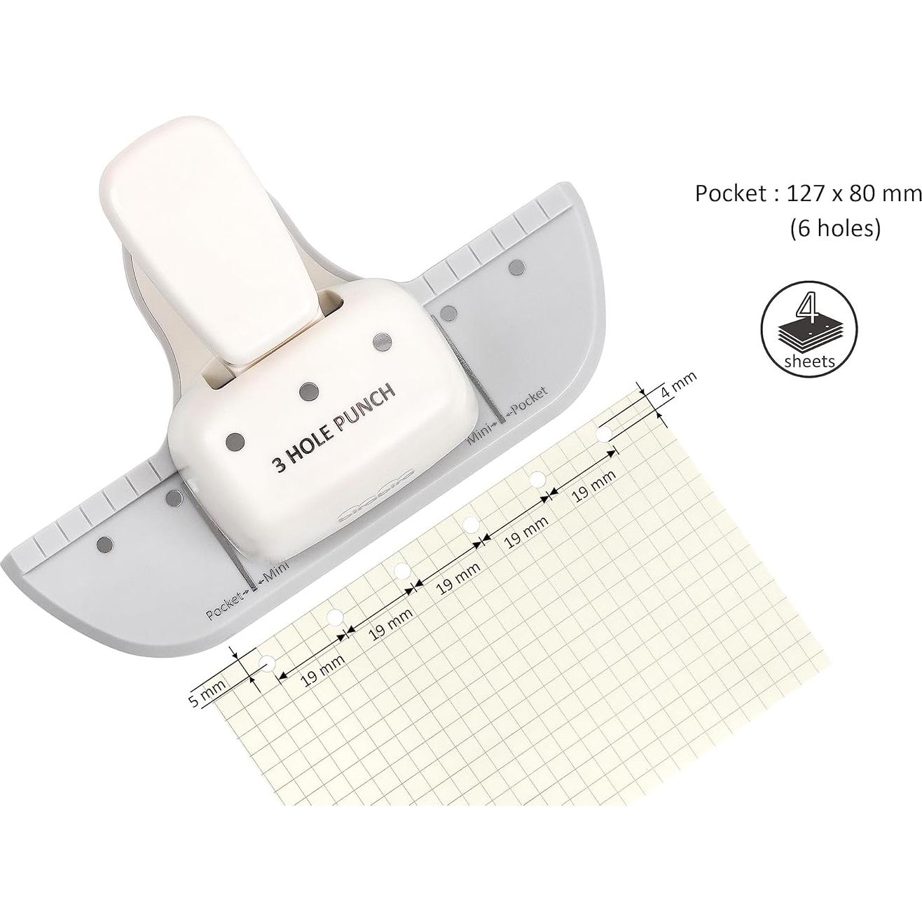 Perforadora de 3 Agujeros Bira Craft Mini 4 Hojas