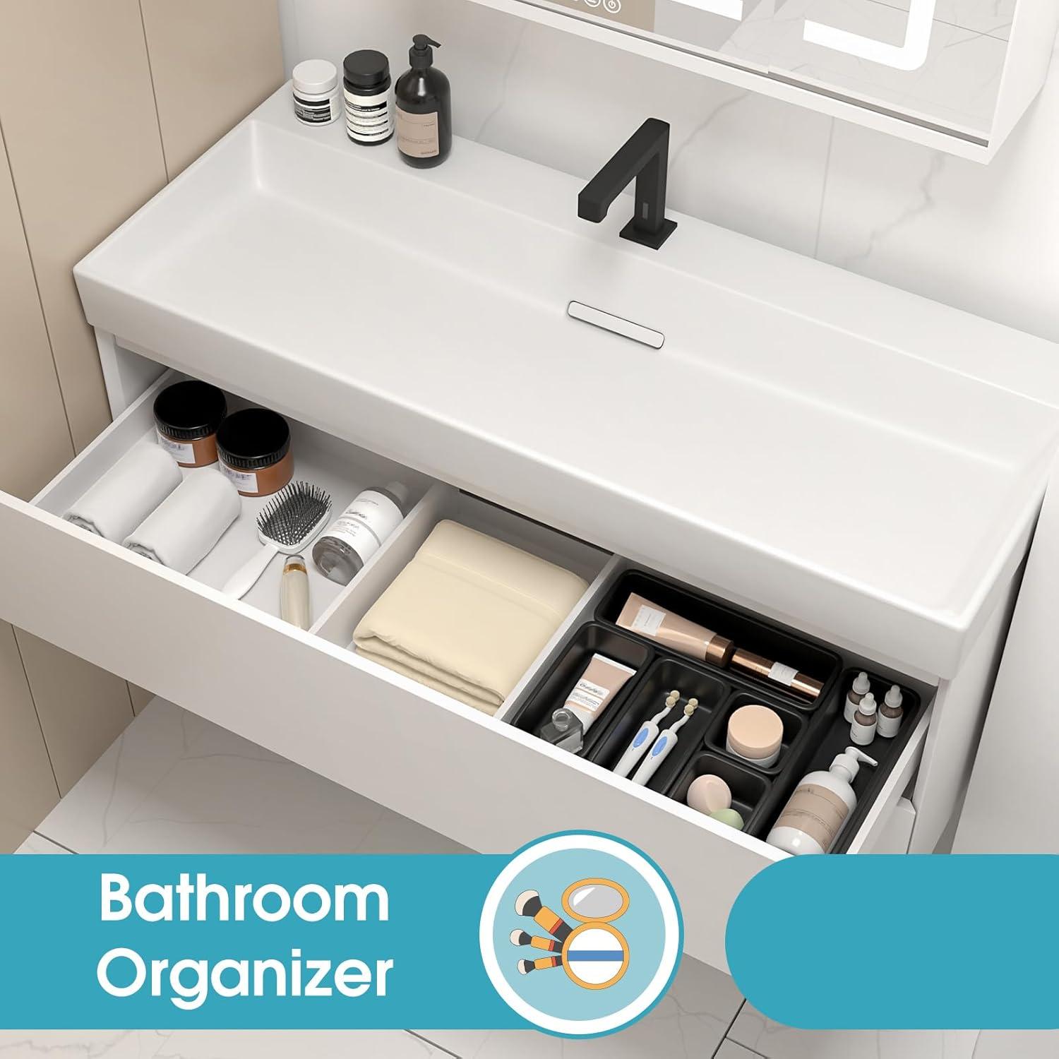 Juego de 6 Organizadores de Cajones StoreHappily - Plástico Negro