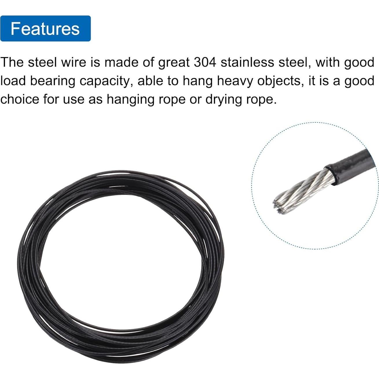 Cable de Acero Inoxidable 304 5m MECCANIXITY con Recubrimiento Vinilo 0.8mm