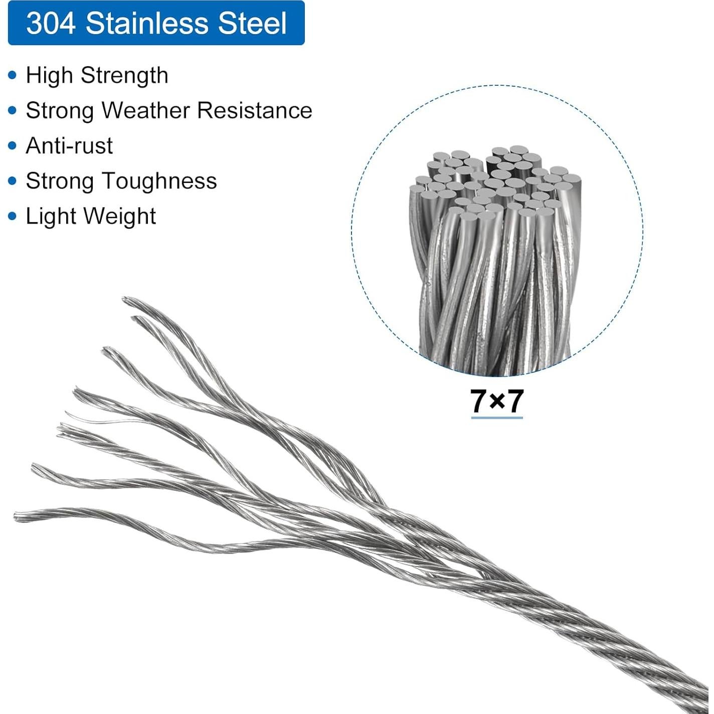 Cable de Acero Inoxidable 304 5m MECCANIXITY con Recubrimiento Vinilo 0.8mm