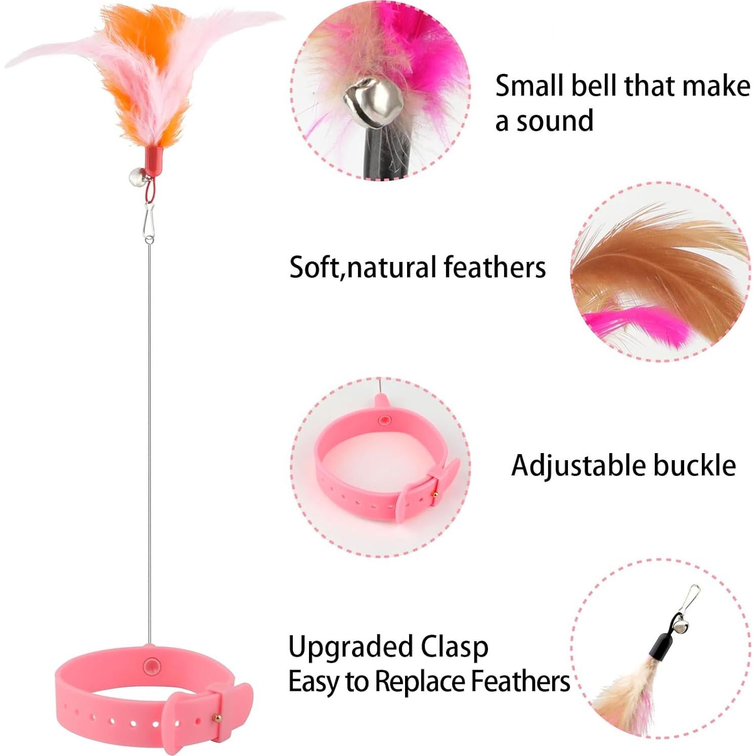 Juguete de Collar para Gato KALAMANDA con Plumas y Campana