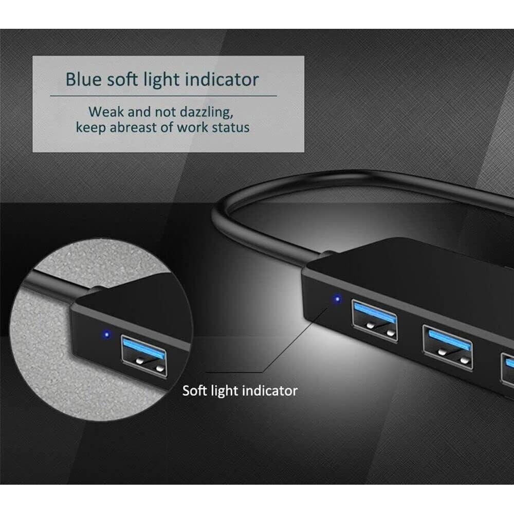 Hub USB 3.0 AKWOR de 4 Puertos para Laptop y Consolas