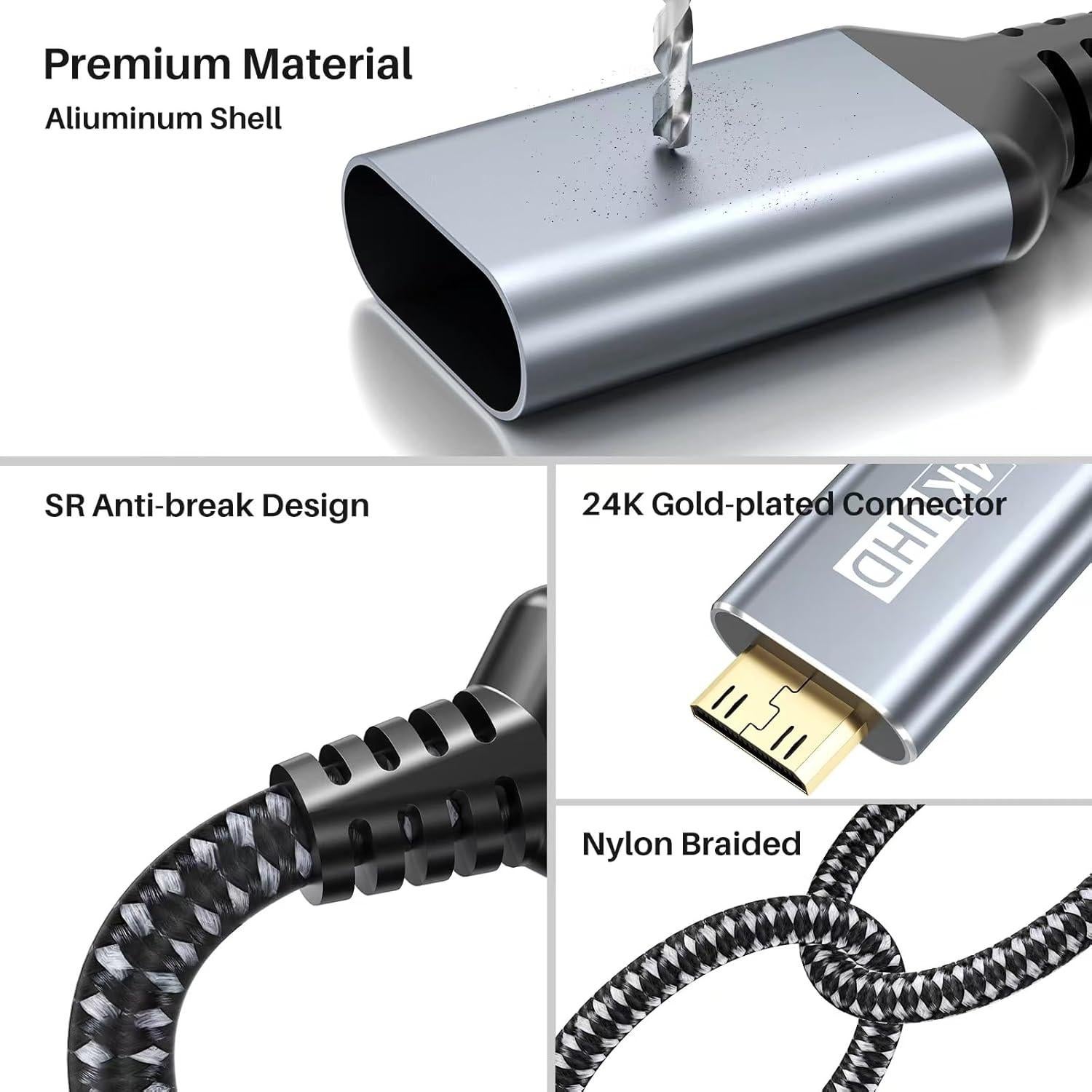 Cable USB C a Mini HDMI LDLrui 1.0M 4K 60Hz Unidireccional