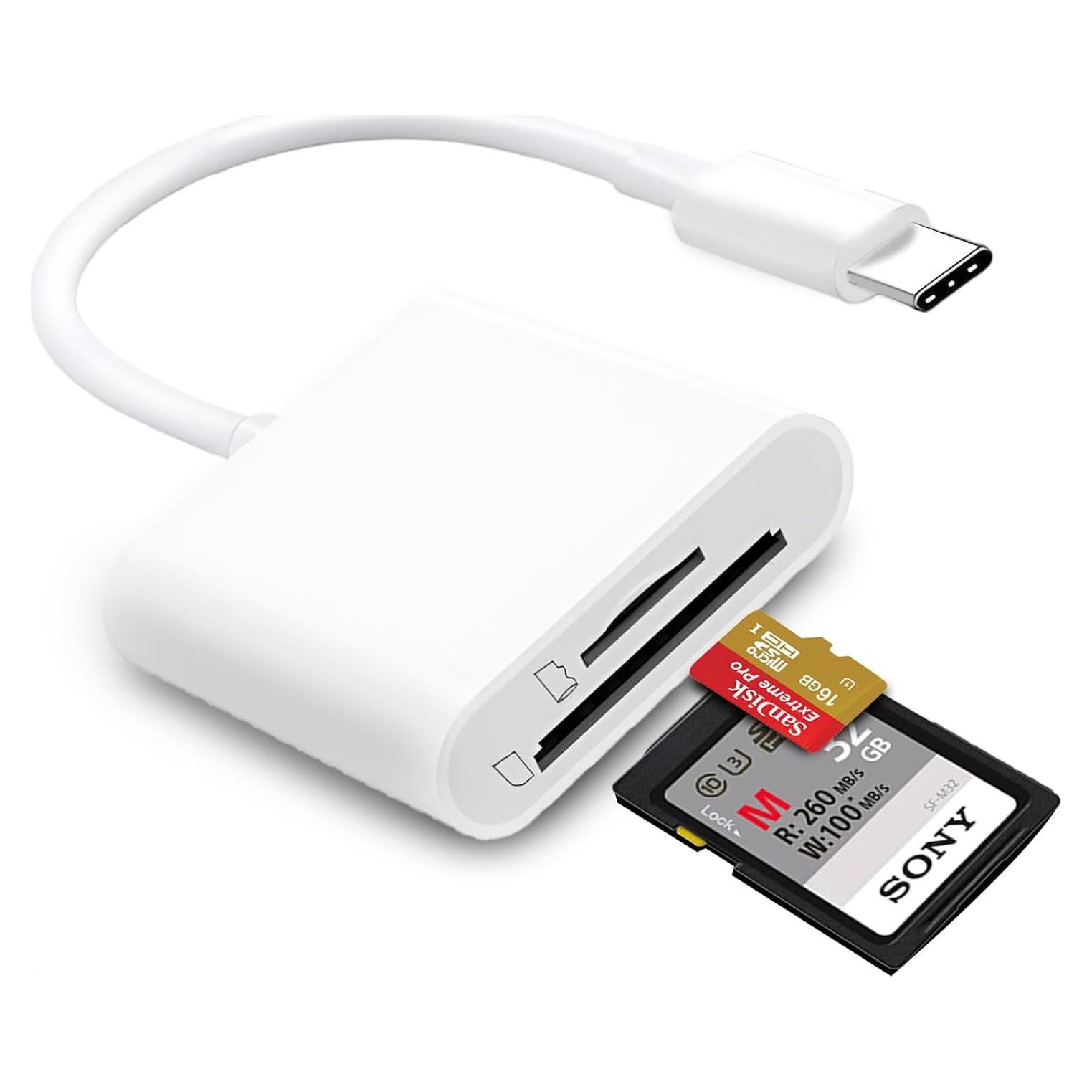 Lector de Tarjetas SD USB C MTIQHS Doble Ranura para iPhone 15/16