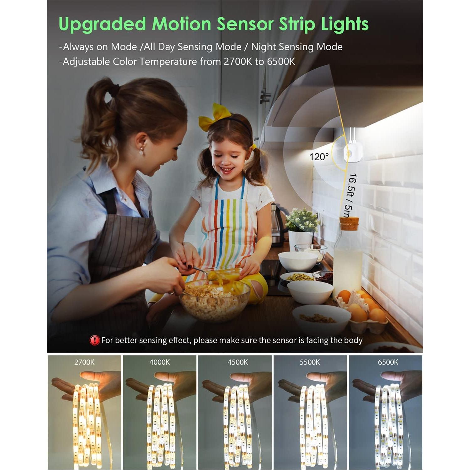 Tira LED Impermeable Wefomey 10 pies con Sensor y Control Remoto