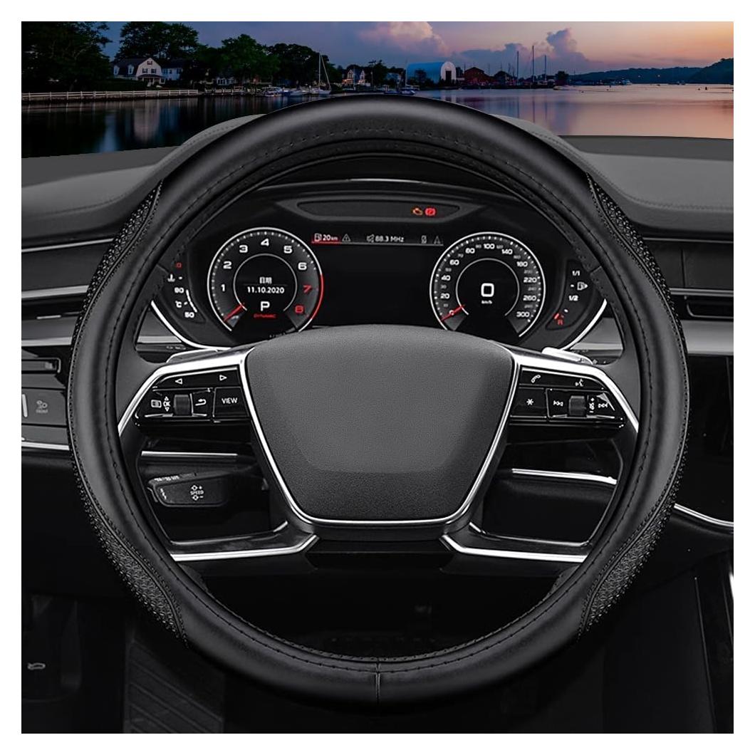 Cubierta de volante de cuero YOUDAXIN S70 37-38.5 cm negra