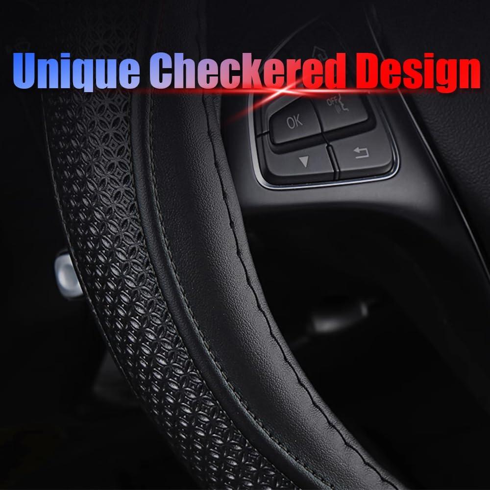 Cubierta de volante de cuero YOUDAXIN S70 37-38.5 cm negra