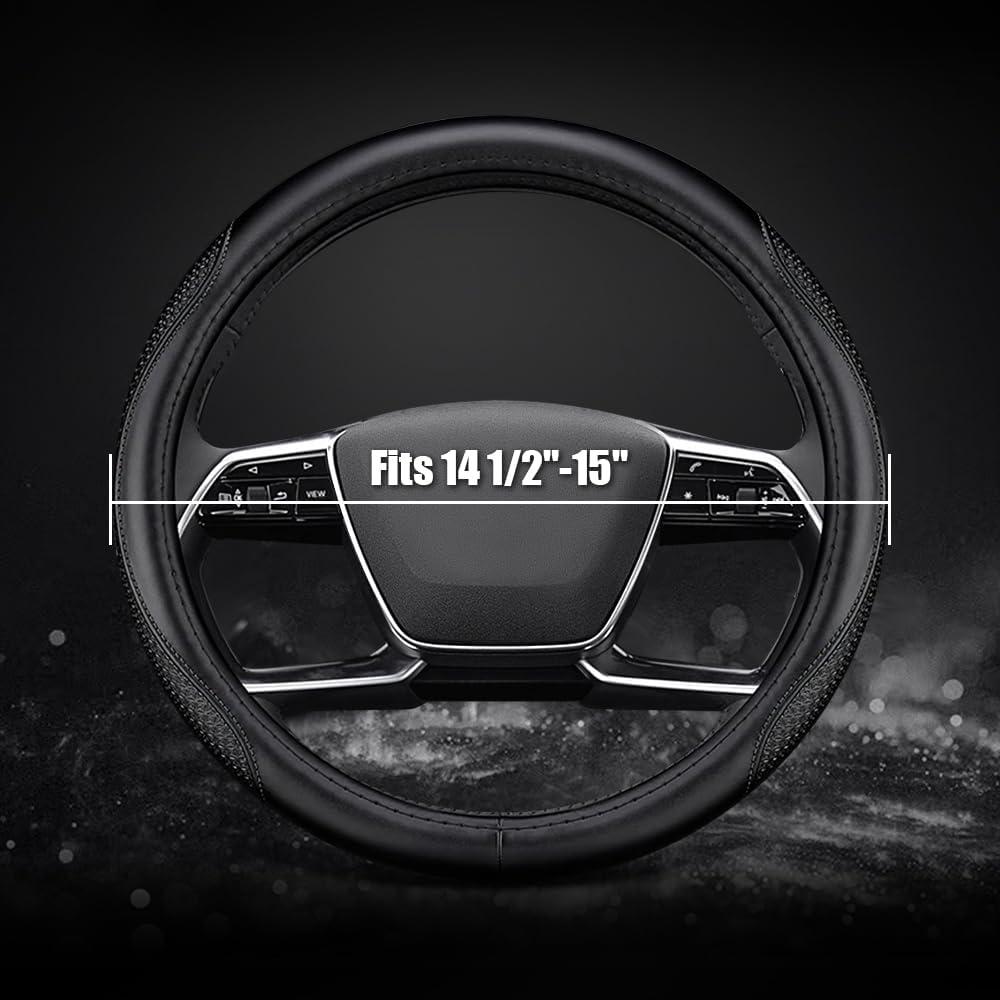 Cubierta de volante de cuero YOUDAXIN S70 37-38.5 cm negra