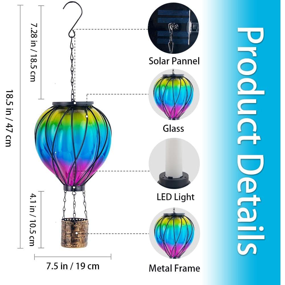 Linterna Solar Globo Aerostático Giole Impermeable 18.5cm