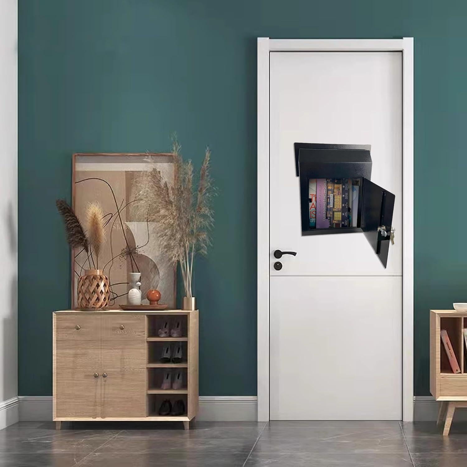 Buzón de entrega Plugsharge con cerradura - Acero 1.5mm - Negro