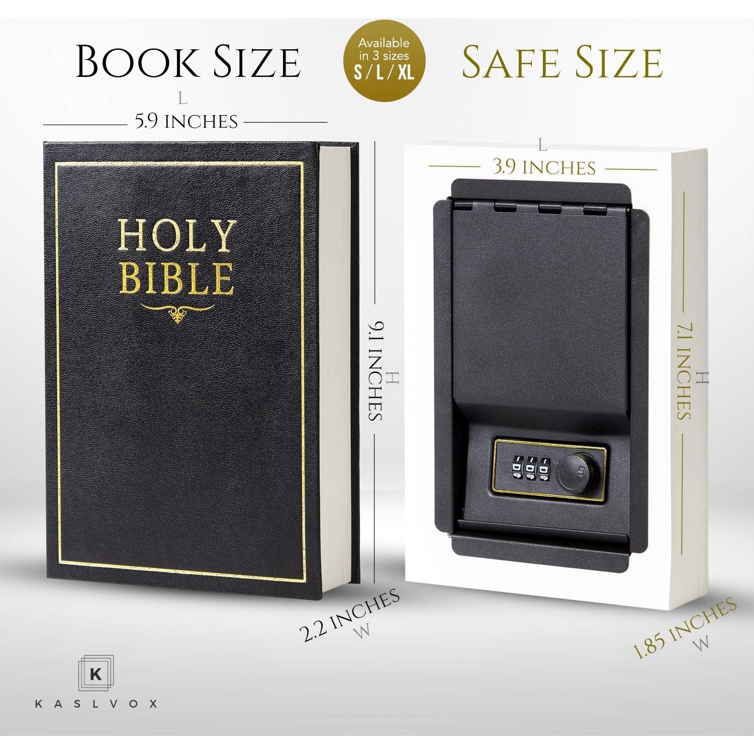 Caja de Libro Falsa KASLVOX Grande con Cerradura de Combinación