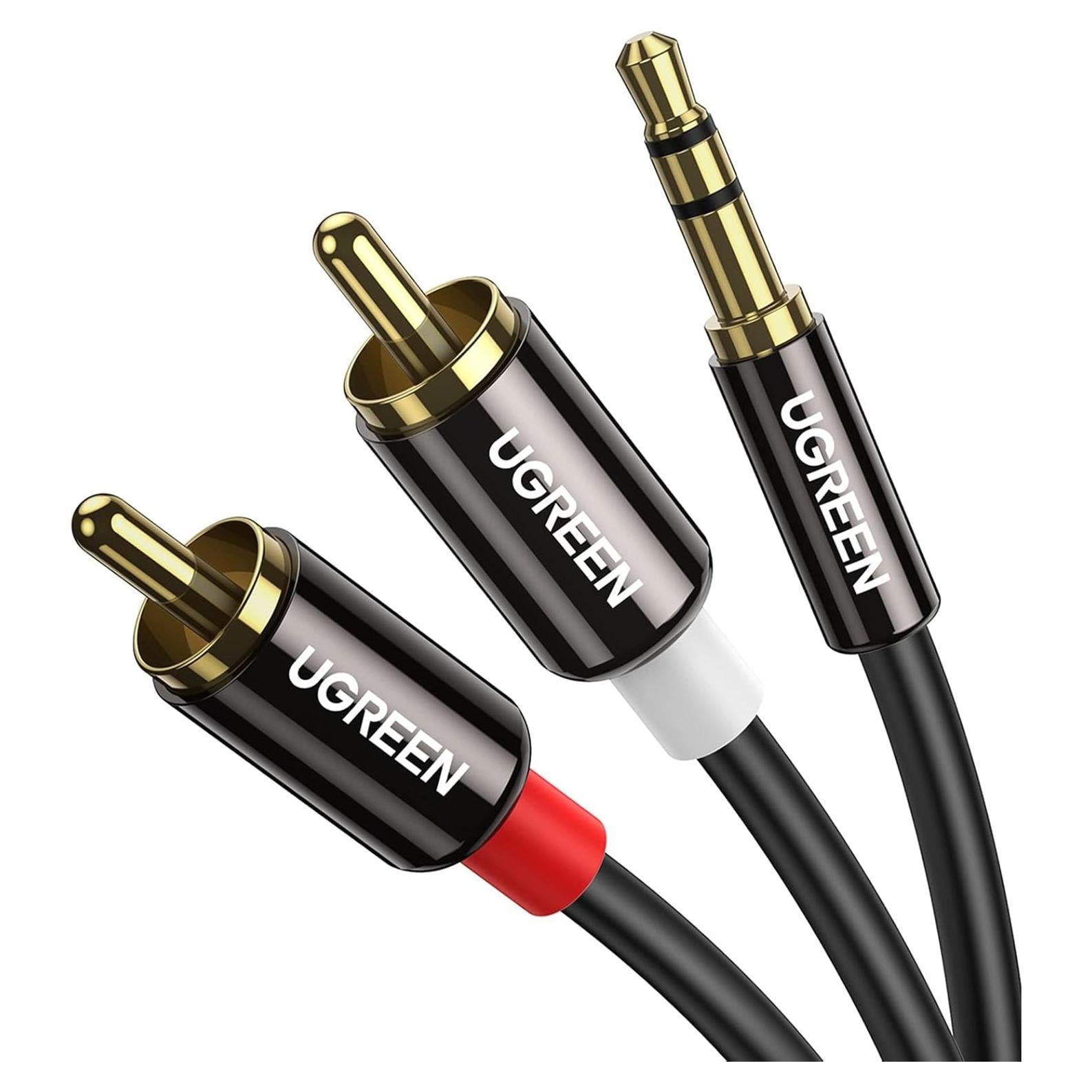 Cable de Audio UGREEN 3.5mm a 2RCA 1m HiFi Estéreo