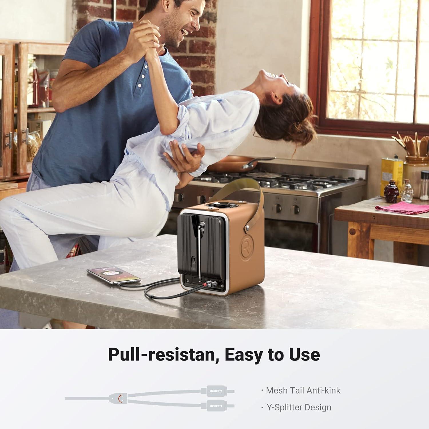 Cable de Audio UGREEN 3.5mm a 2RCA 1m HiFi Estéreo