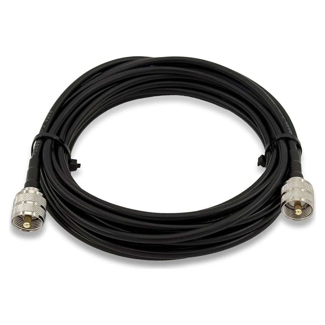 Cable Coaxial RG58 6.1m FMUSER 50 Ohm UHF Macho a Macho