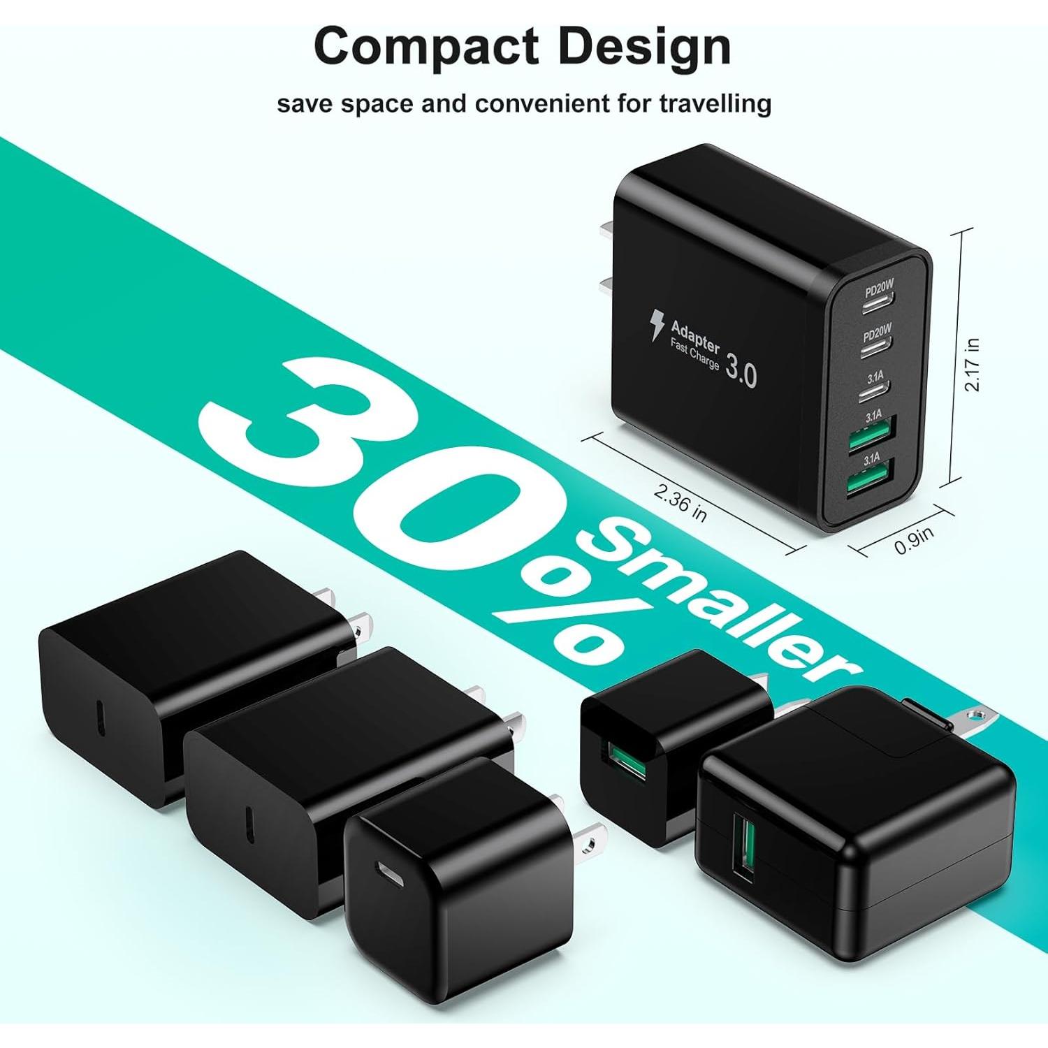 Cargador de Pared USB C 5 Puertos 50W Besgoods Carga Rápida