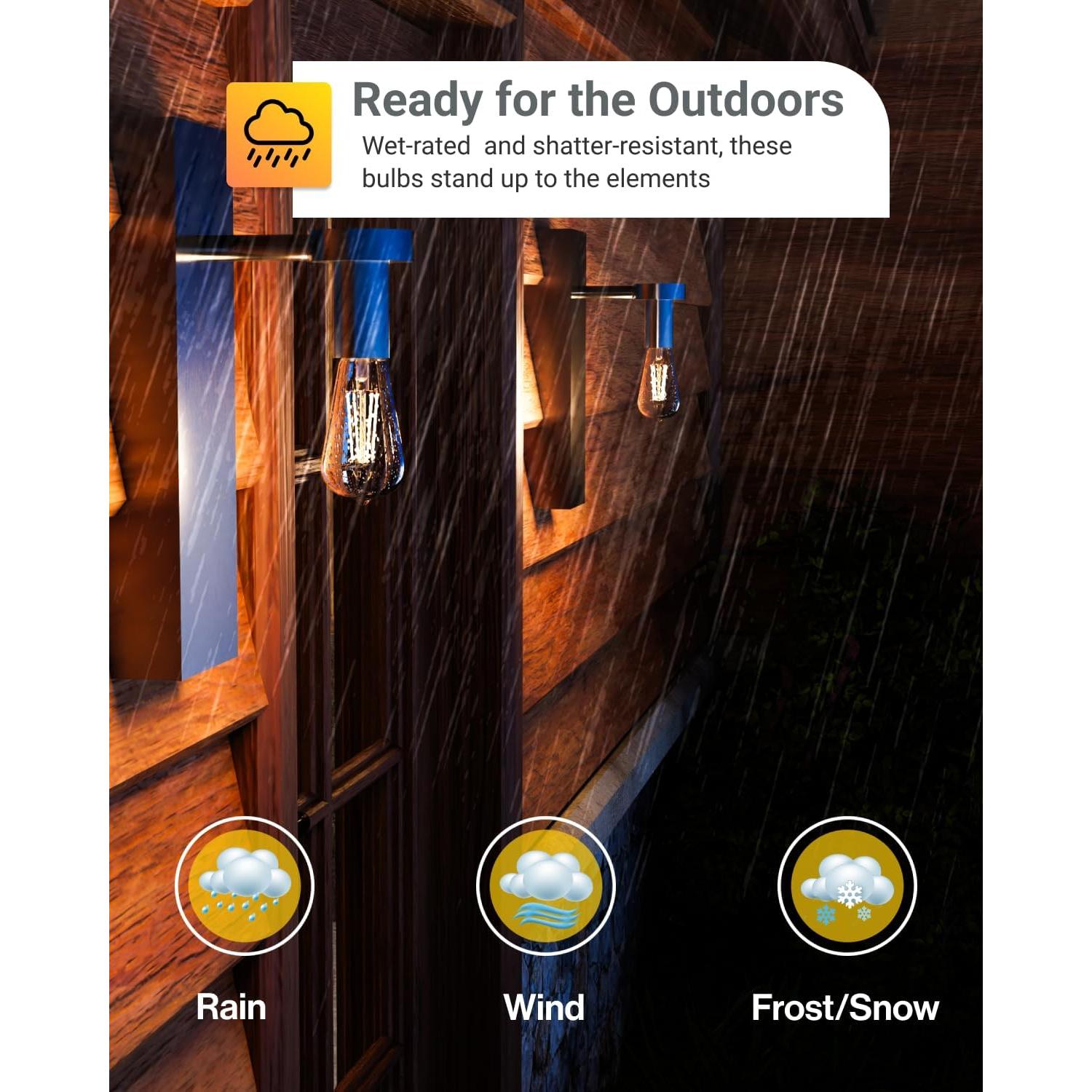 Bombilla LED Exterior Sunco ST64 Dusk to Dawn 7W 2700K 2 Pzas