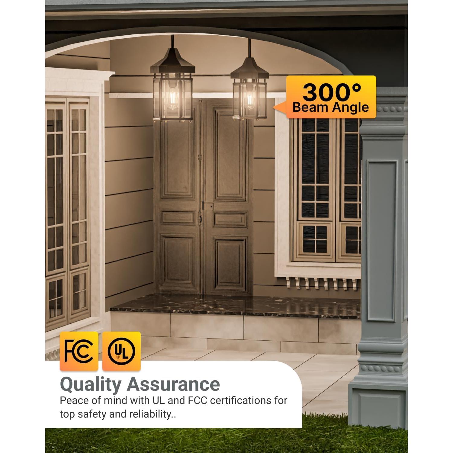 Bombilla LED Exterior Sunco ST64 Dusk to Dawn 7W 2700K 2 Pzas