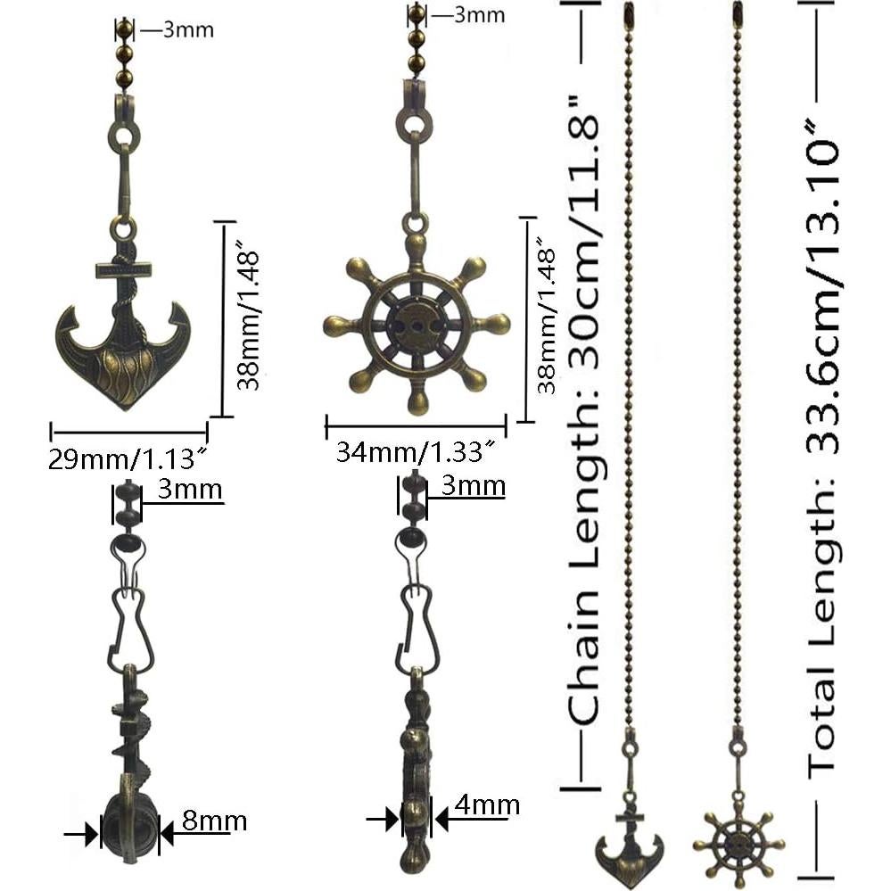 Extensor de cadena de tirón bronce vintage Hyamass - 30 cm, 2 piezas
