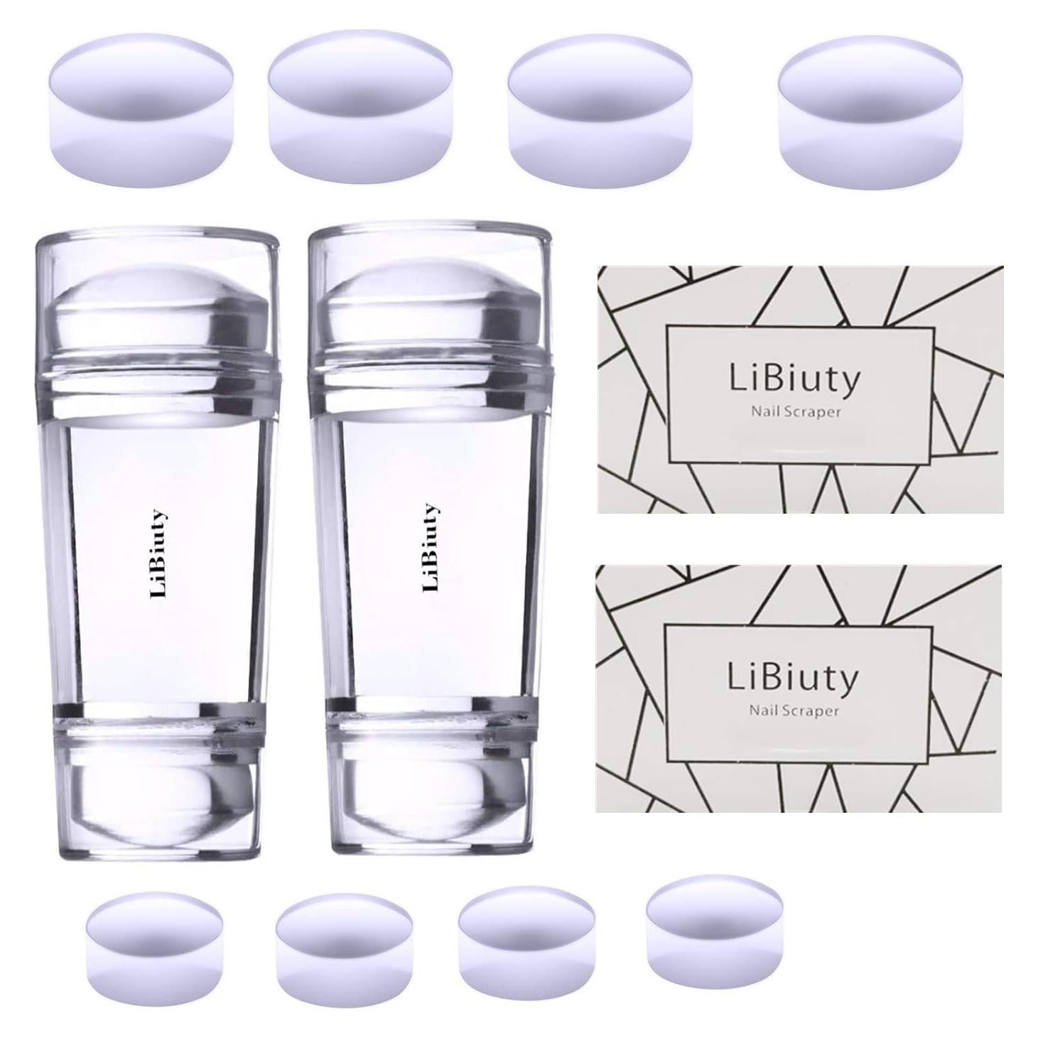 Kit de Sello de Uñas Francesas LiBiuty - 12 Piezas con Raspadores