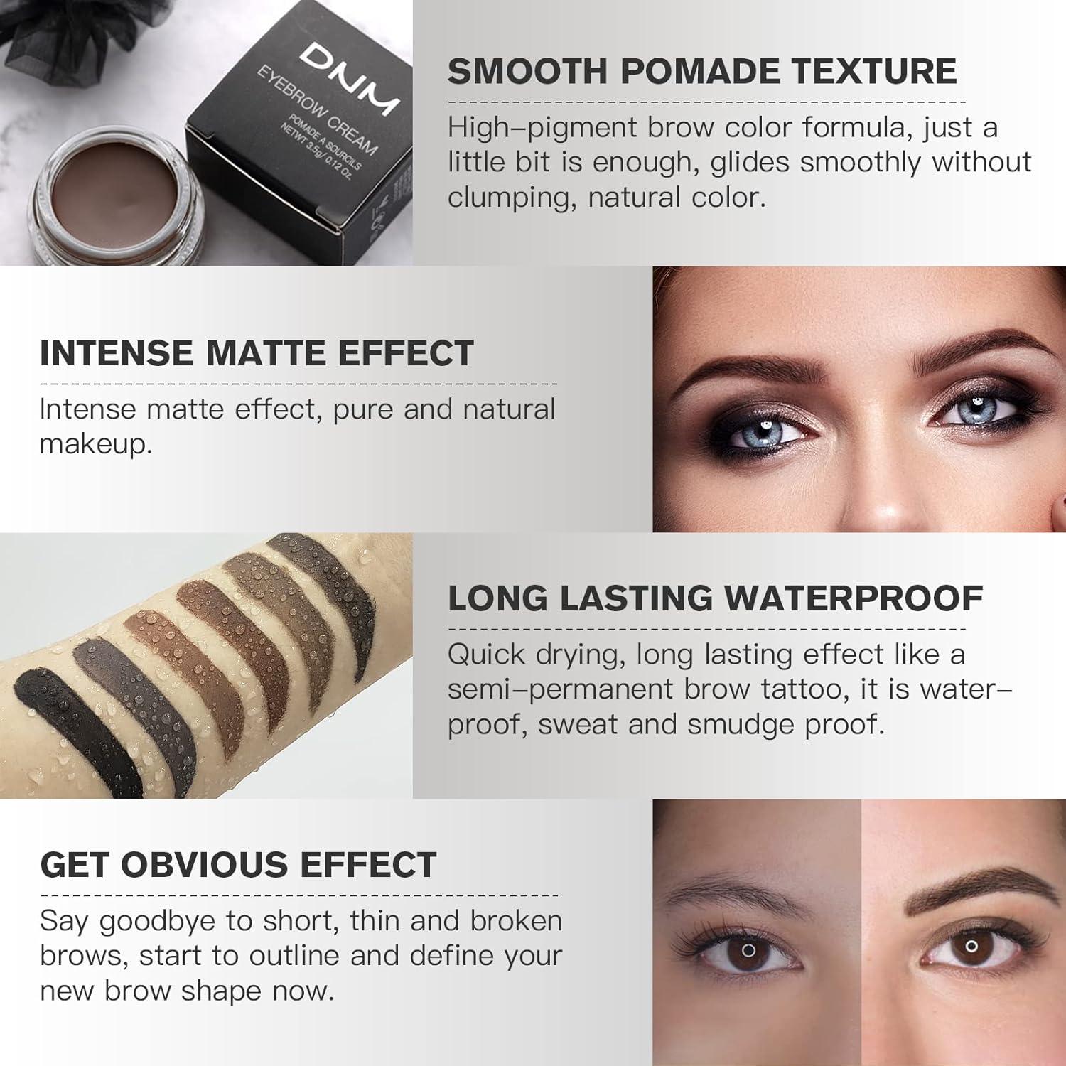 Kit de Pomada para Cejas BEFIVECOK 4g Resistente al Agua Ébano