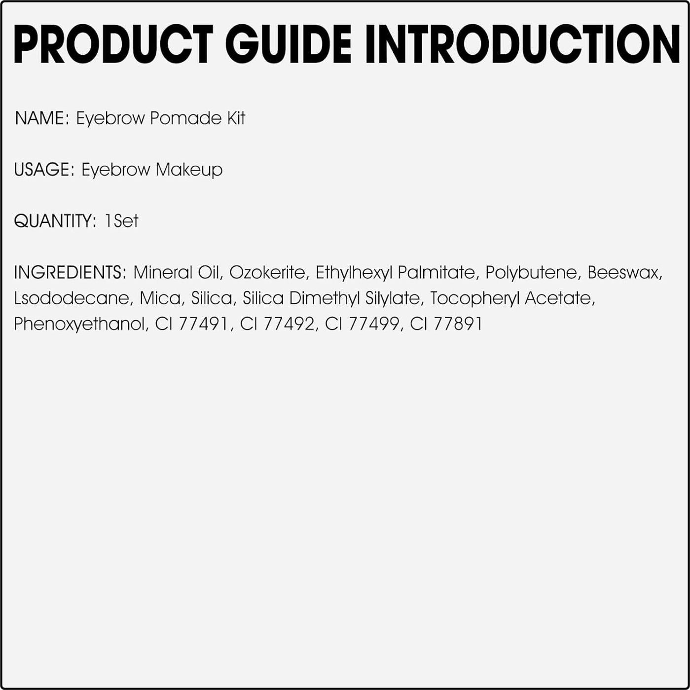 Kit de Pomada para Cejas BEFIVECOK 4g Resistente al Agua Ébano