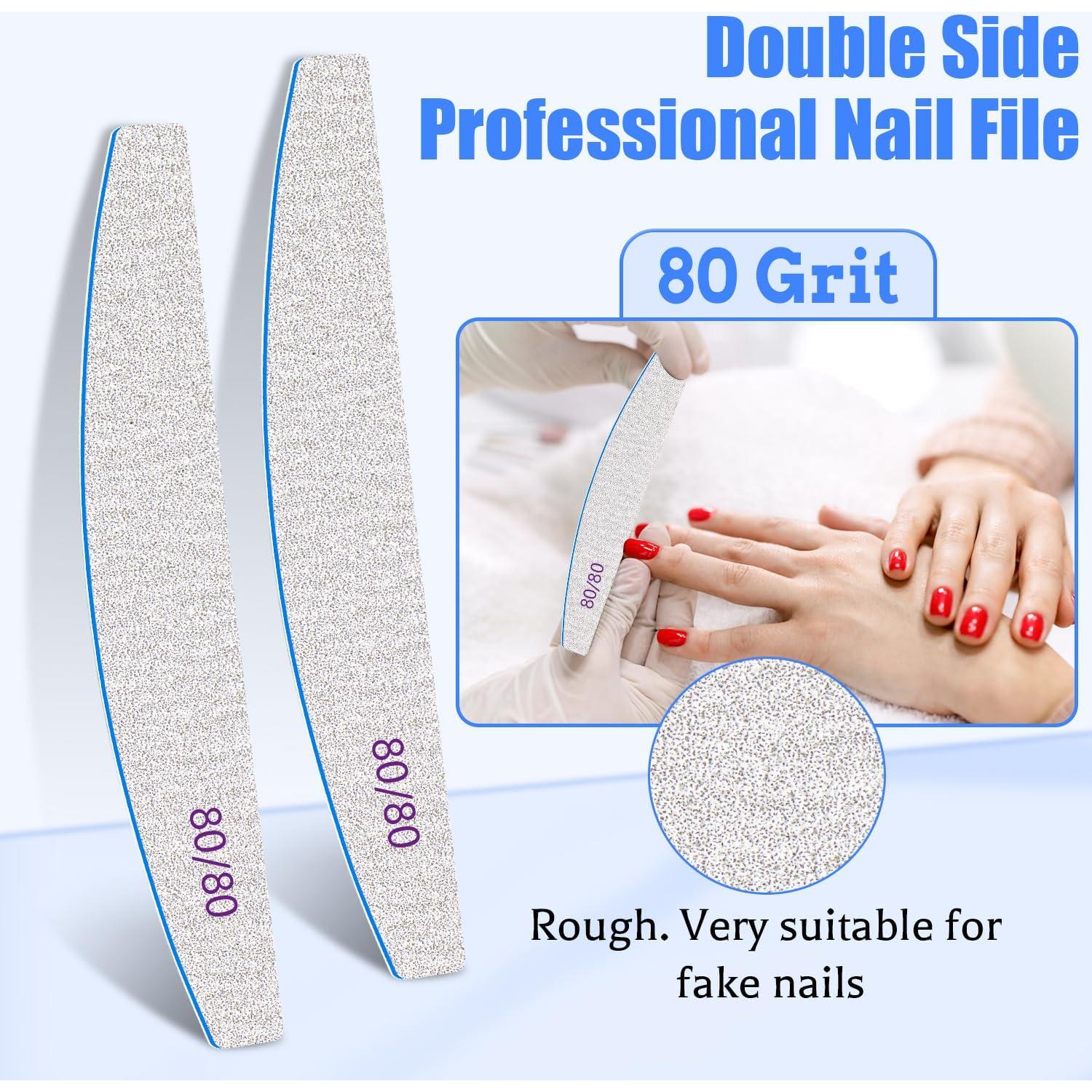 12 PCS Limas de Uñas 80/80 Grit YoursTrust para Gel y Acrílicas