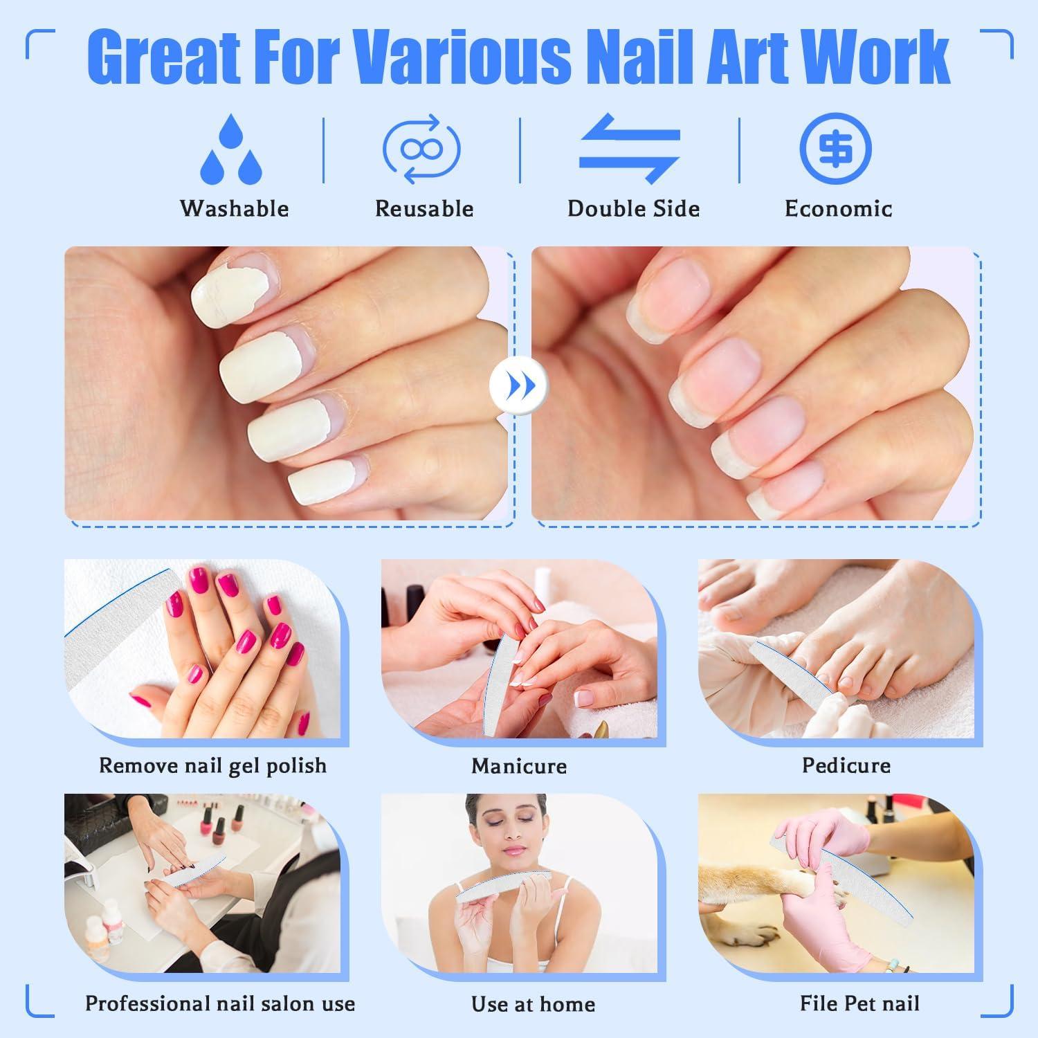 12 PCS Limas de Uñas 80/80 Grit YoursTrust para Gel y Acrílicas