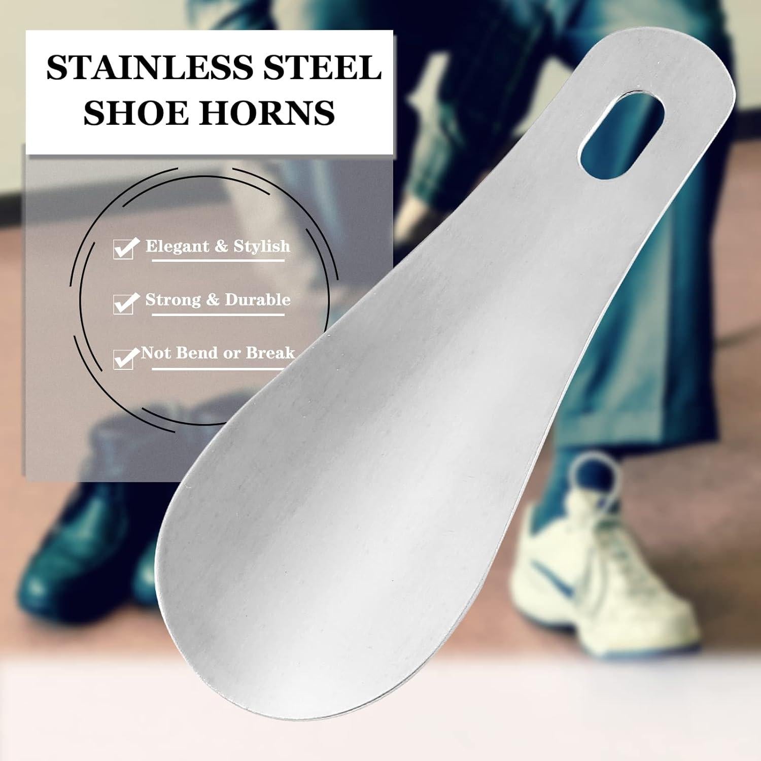 Cuchara para Zapatos Auvotuis Acero Inoxidable 10 cm 2 Pcs