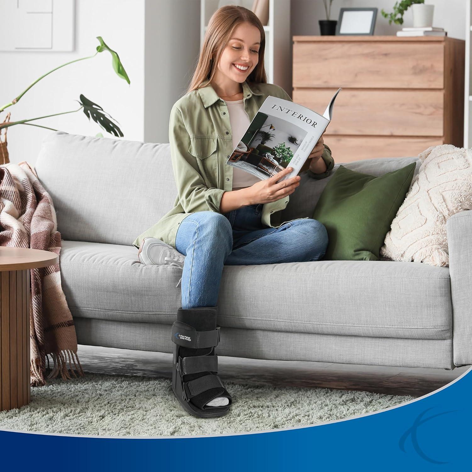 Botín de Fractura Corto Cam Walker United Ortho Negro Extra Pequeño