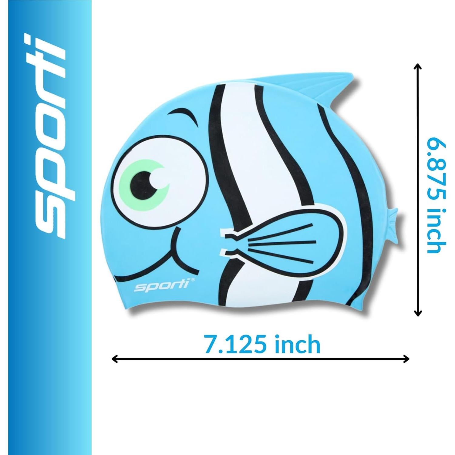 Gorro de natación Sporti para niños de silicona - Pez payaso