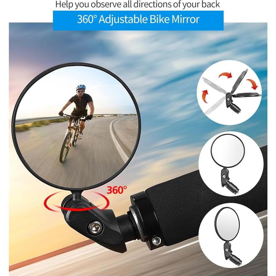 Espejo Retrovisor Convexo RUBY.Q para Bicicleta Ajustable