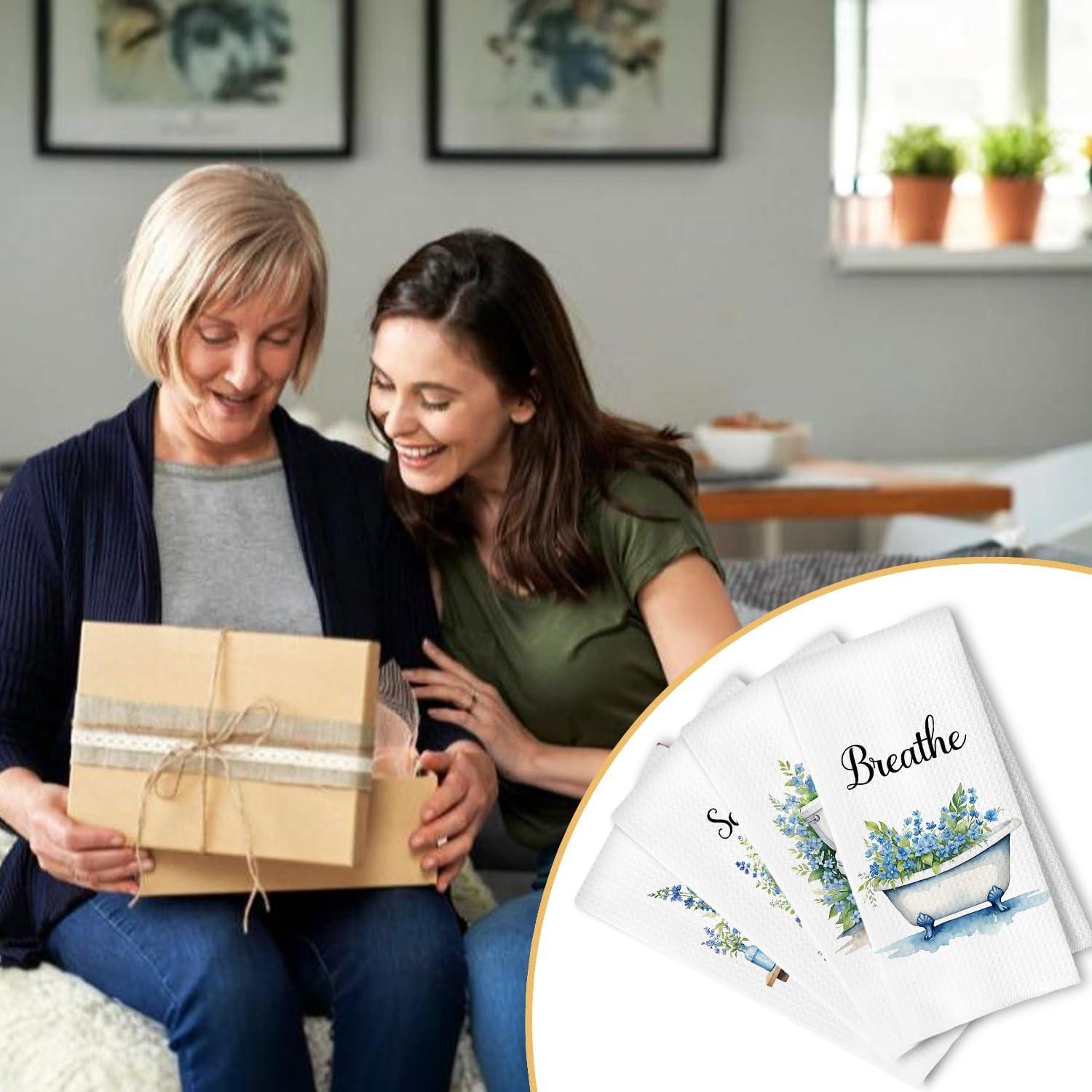 Toallas de Mano Decorativas ArtisaEura Botánicas Azules 60x40 cm