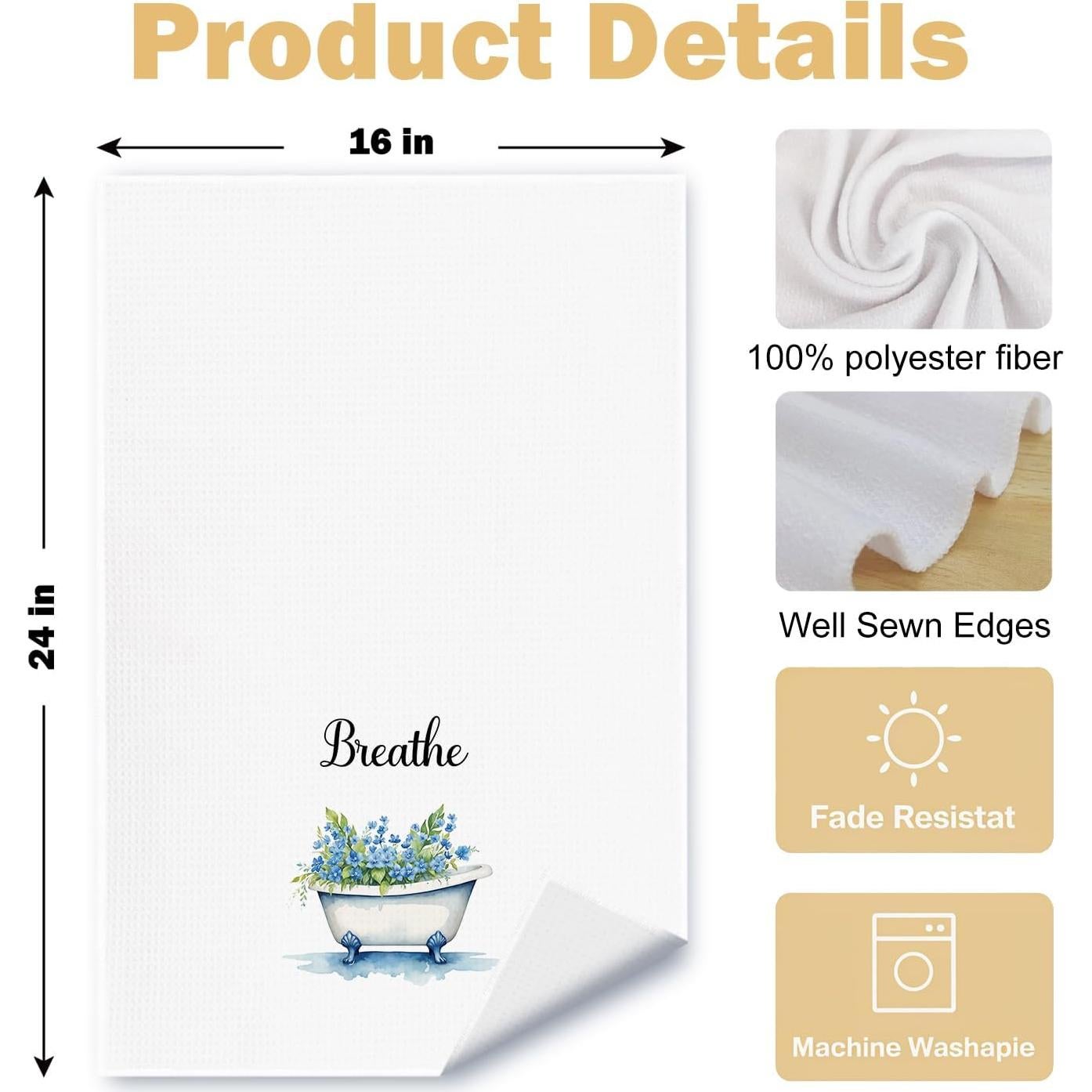 Toallas de Mano Decorativas ArtisaEura Botánicas Azules 60x40 cm