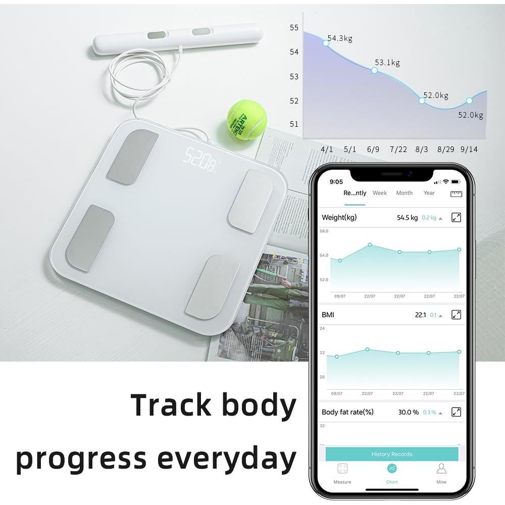 Báscula de Grasa Corporal Inteligente Fitdays FG2001B-A-WHITE