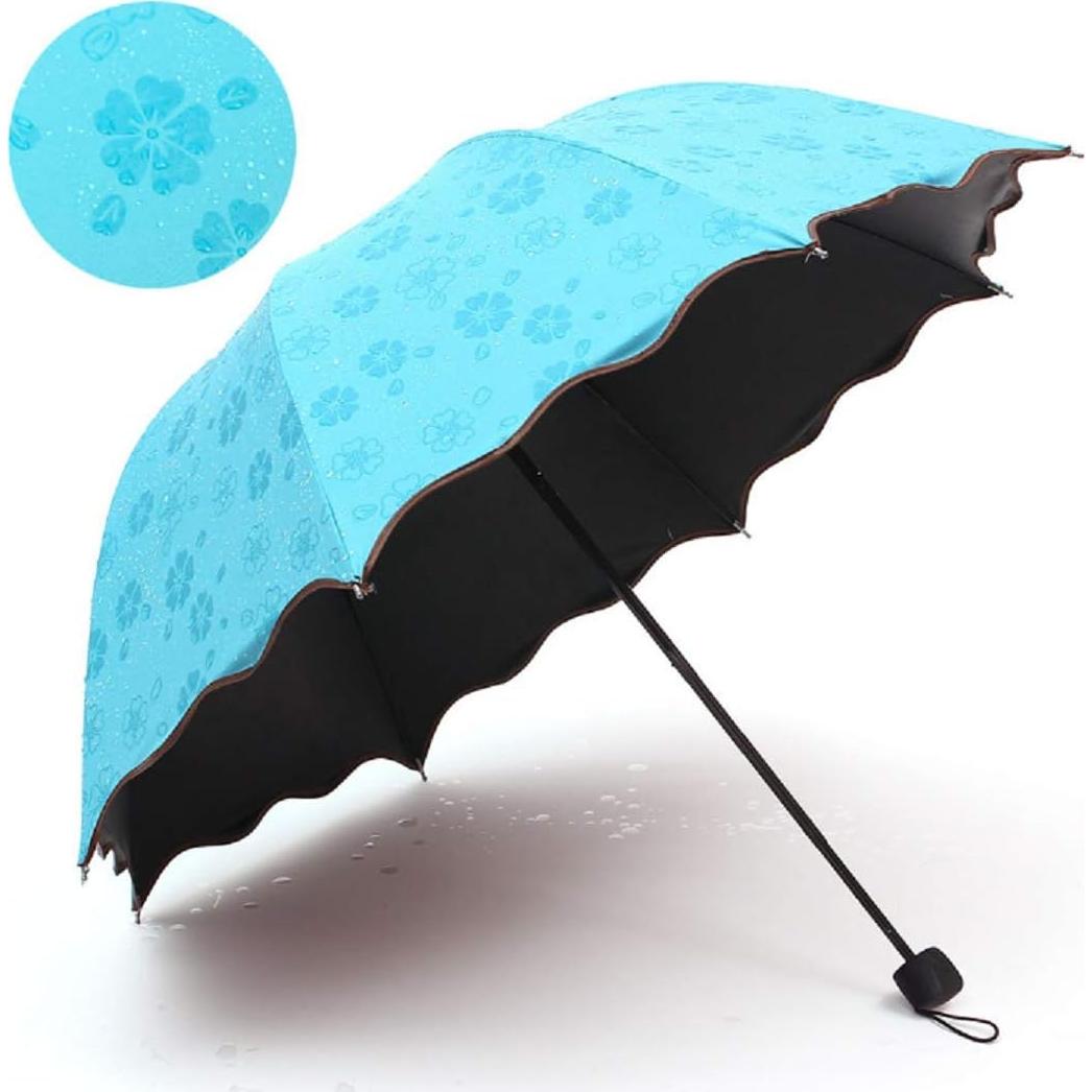 Paraguas compacto plegable ZMGMSMH azul con protección UV