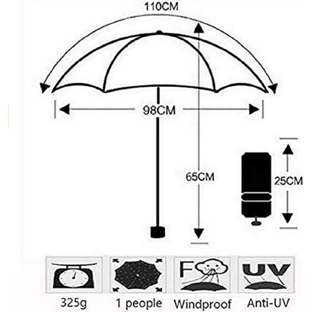 Paraguas compacto plegable ZMGMSMH azul con protección UV