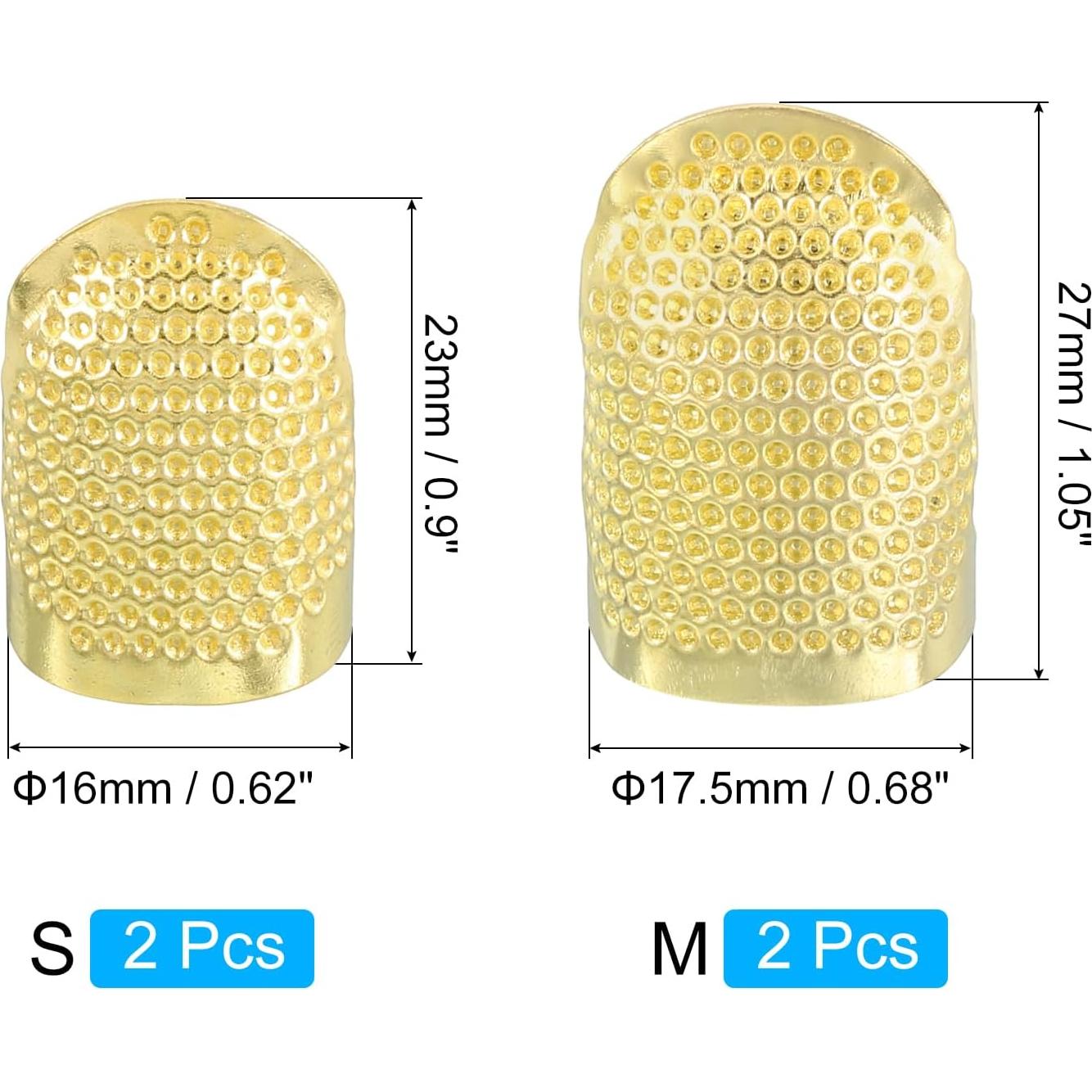 Protector de Dedo de Costura uxcell - 4 Pcs Metal Dorado