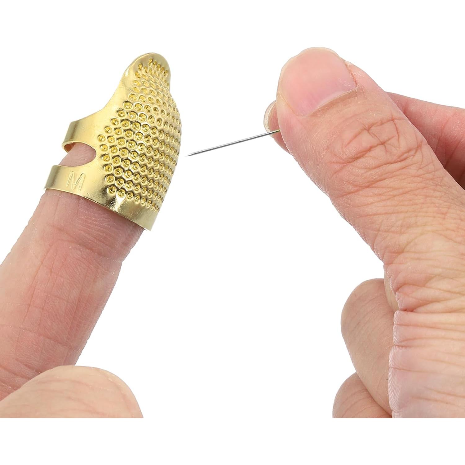 Protector de Dedo de Costura uxcell - 4 Pcs Metal Dorado