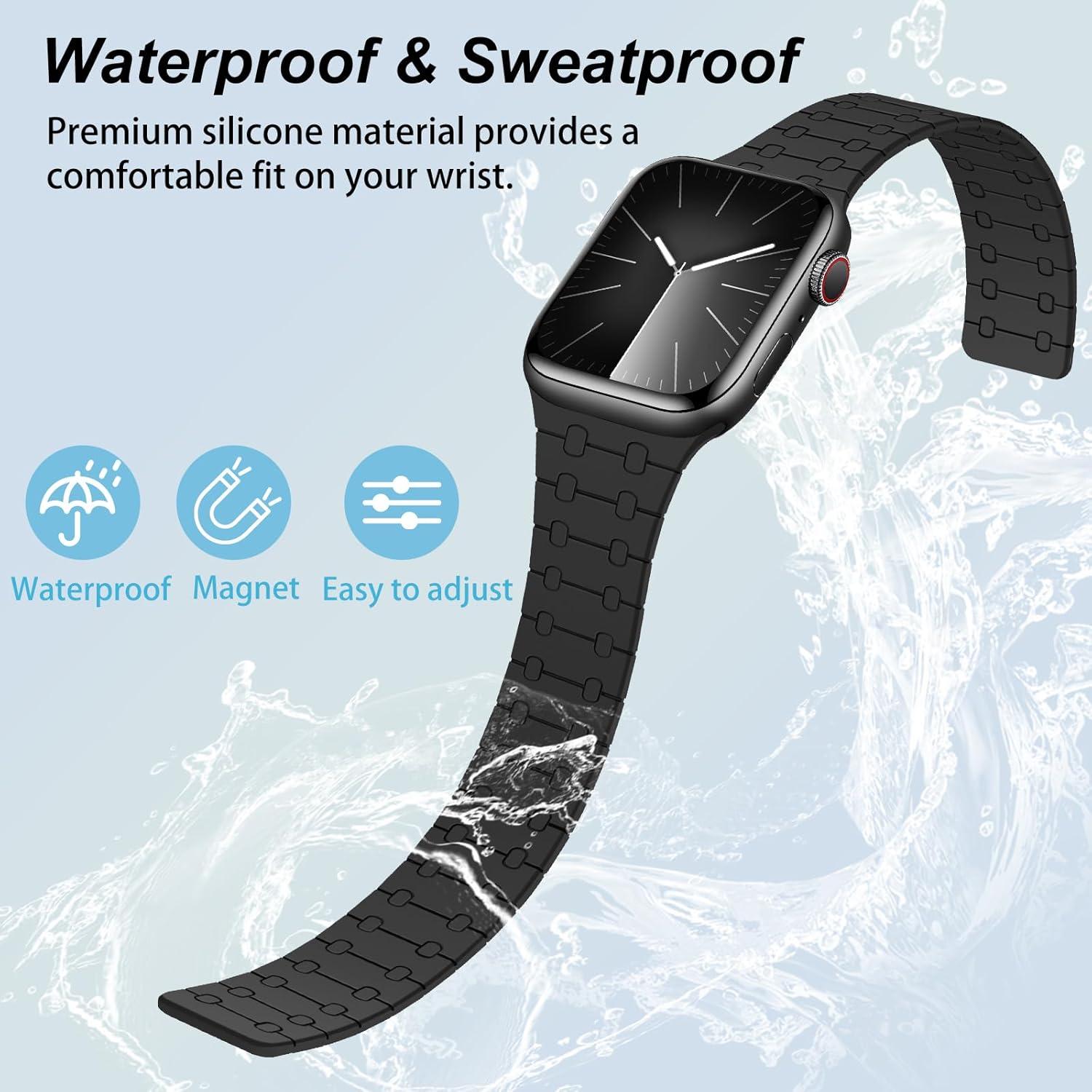 Banda Magnética Amizee para Apple Watch 38-42mm Silicona Negra