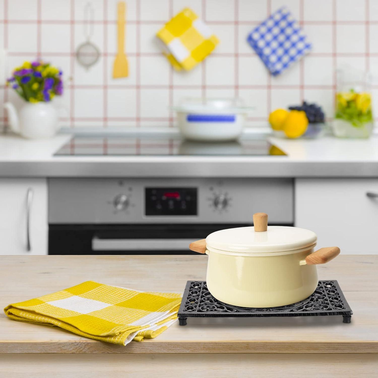 Trivet Rectangular de Hierro Fundido Sumnacon 24.4x15.5cm Negro