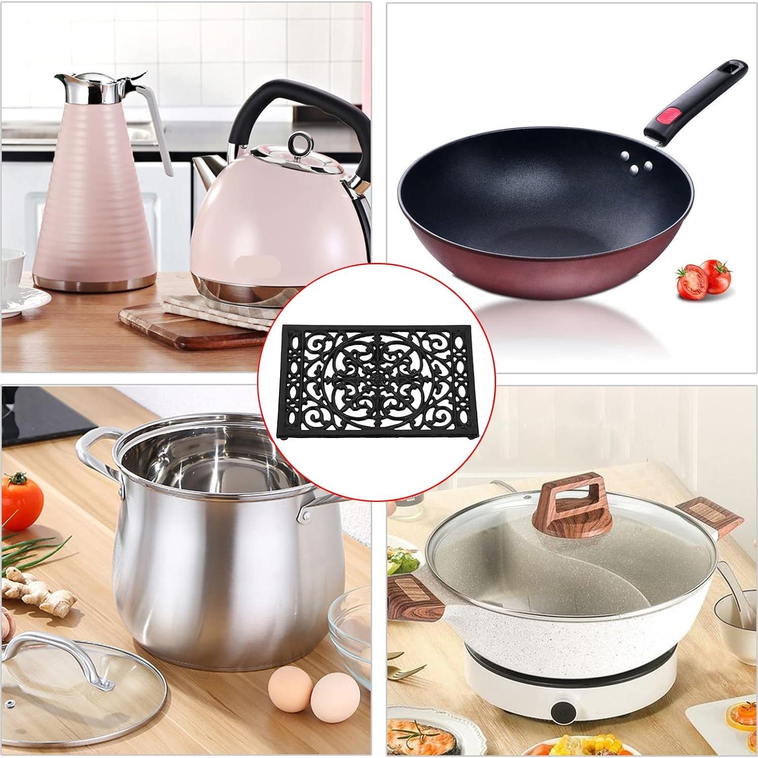 Trivet Rectangular de Hierro Fundido Sumnacon 24.4x15.5cm Negro